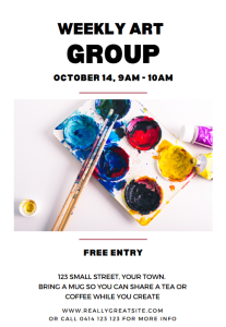 Example of a simple group activity flyer created using Canva